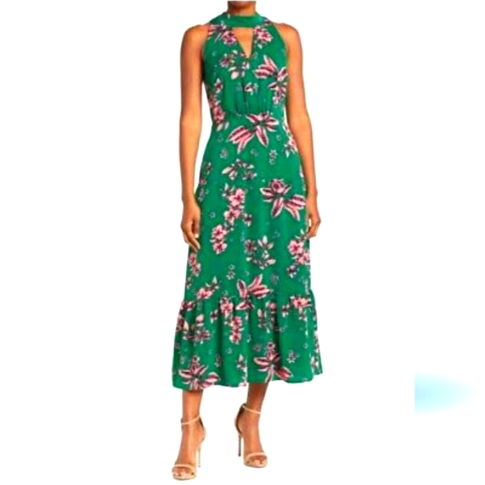 Sam Edelman Green and Pink Halter Maxi Sundress..size:6